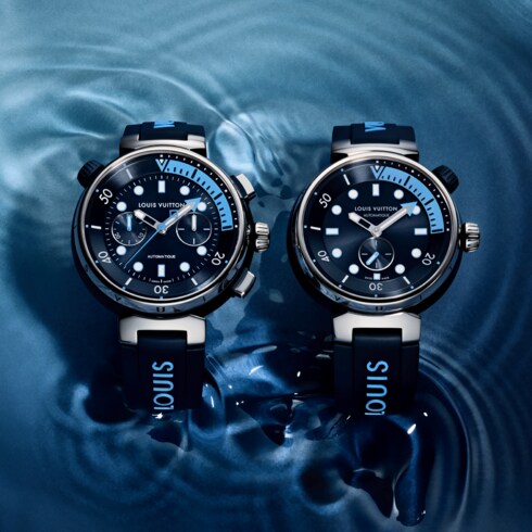 Tambour Street Diver, Automatic, 44mm, Steel and pink gold in Watches's All Watches } collections by Louis Vuitton